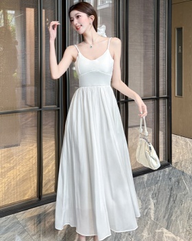 Slim Korean style France style dress summer sling long dress