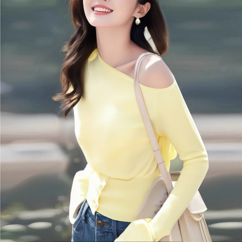 Knitted spring and summer irregular France style tops