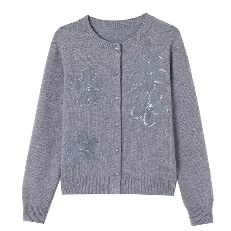 Sequins outside the ride coat round neck cardigan