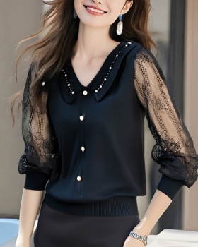 Knitted lace yarn sleeve spring and summer tops