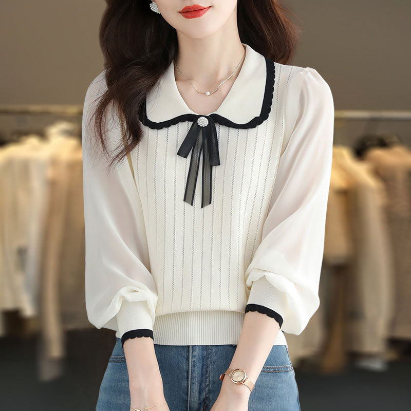 Splice shirt bottoming shirt for women