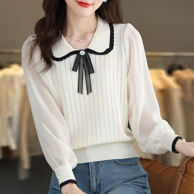 Splice shirt bottoming shirt for women