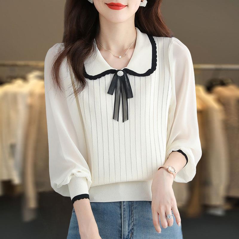 Splice shirt bottoming shirt for women