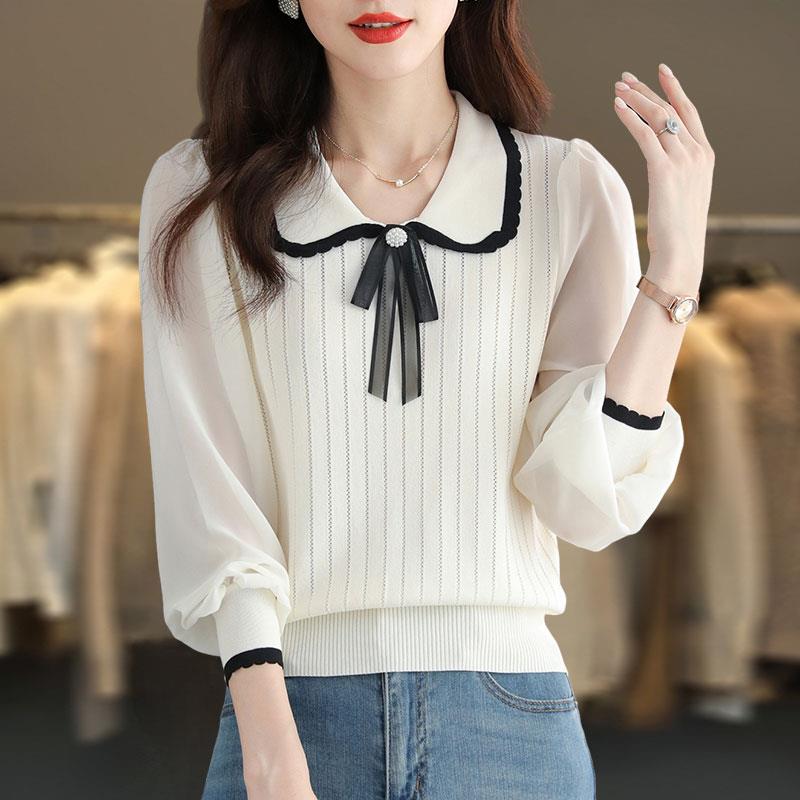 Splice shirt bottoming shirt for women