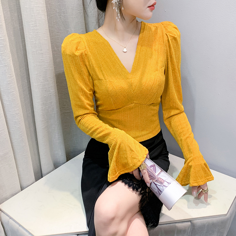 Western style fashion small shirt long sleeve pure tops