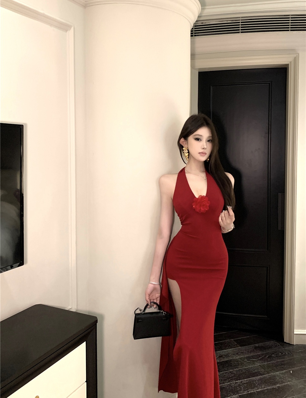 Bandage long dress enticement formal dress