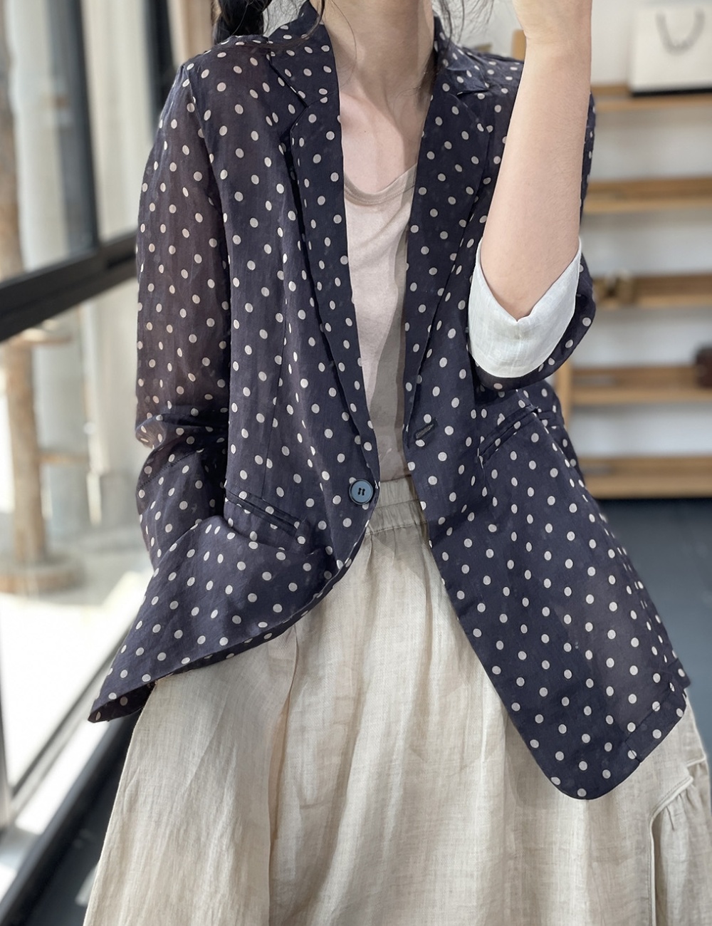 Casual art coat thin slim business suit for women