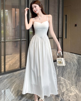 Sling tender long dress white summer dress for women