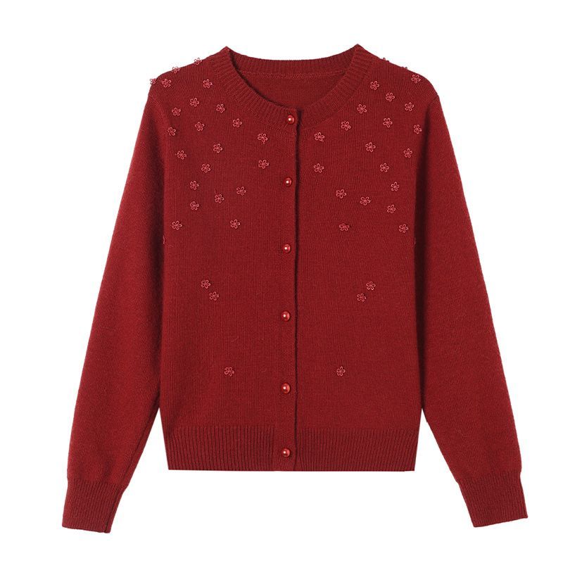 Short sweater round neck coat for women