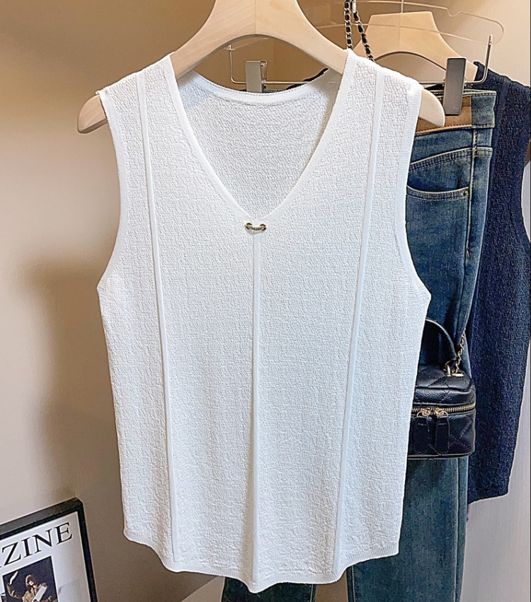 Sleeveless large yard vest thin ice silk tops for women