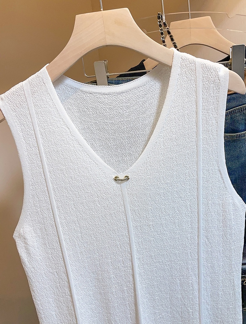 Sleeveless large yard vest thin ice silk tops for women