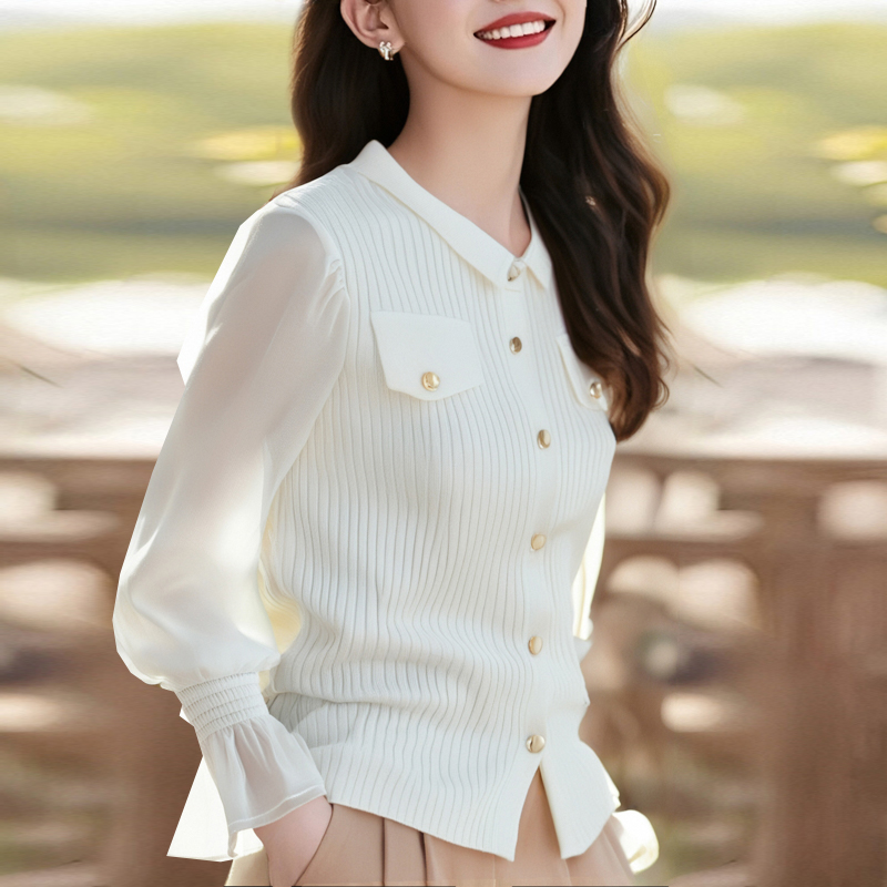 Chanelstyle spring and summer cardigan round neck tops