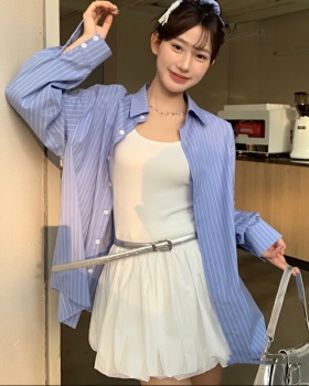 Fashion Korean style shirt loose dress 2pcs set