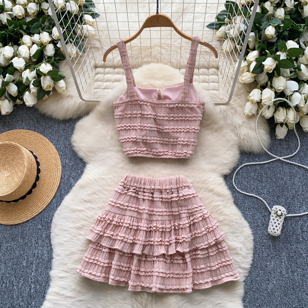 Sling summer vest sweet skirt for women