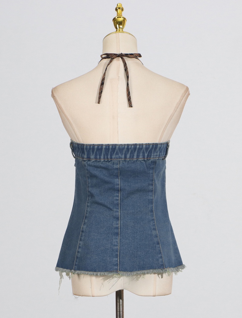 Sling spicegirl vest denim slim tops for women