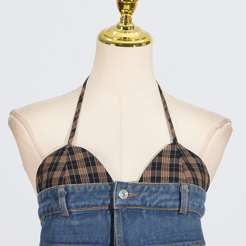 Sling spicegirl vest denim slim tops for women