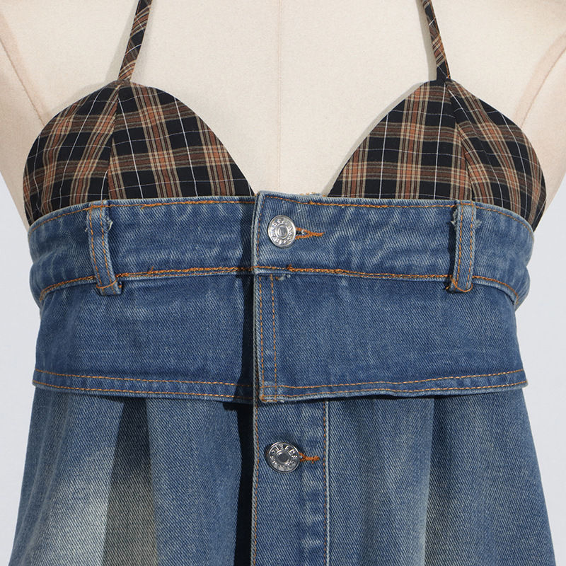 Sling spicegirl vest denim slim tops for women