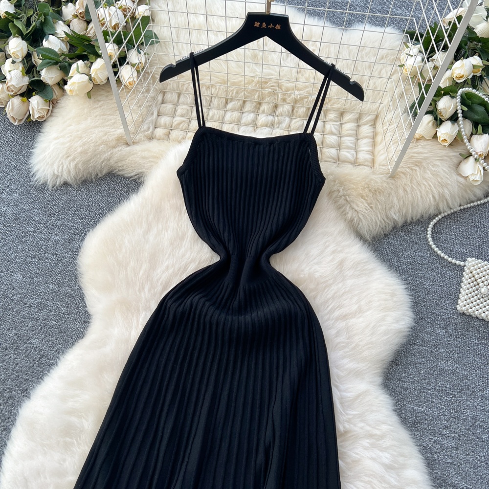 Slim temperament long dress knitted dress for women