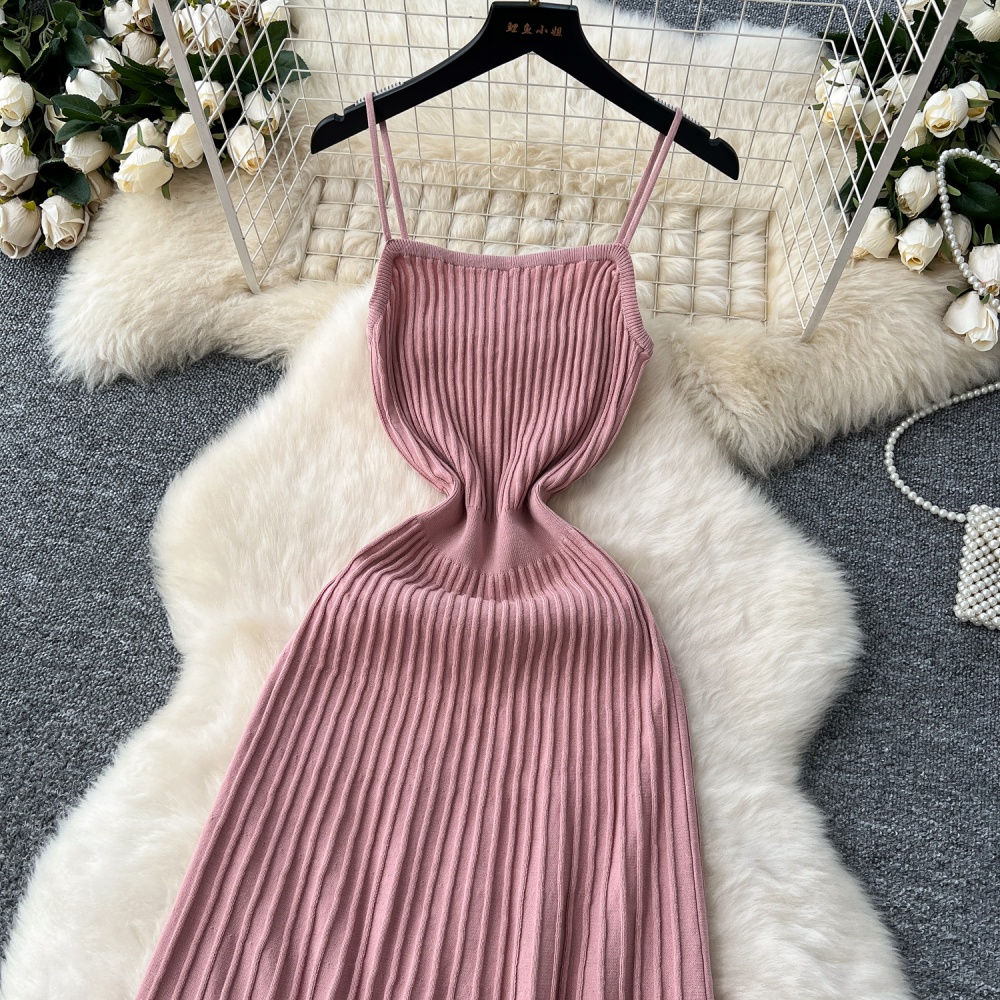 Slim temperament long dress knitted dress for women