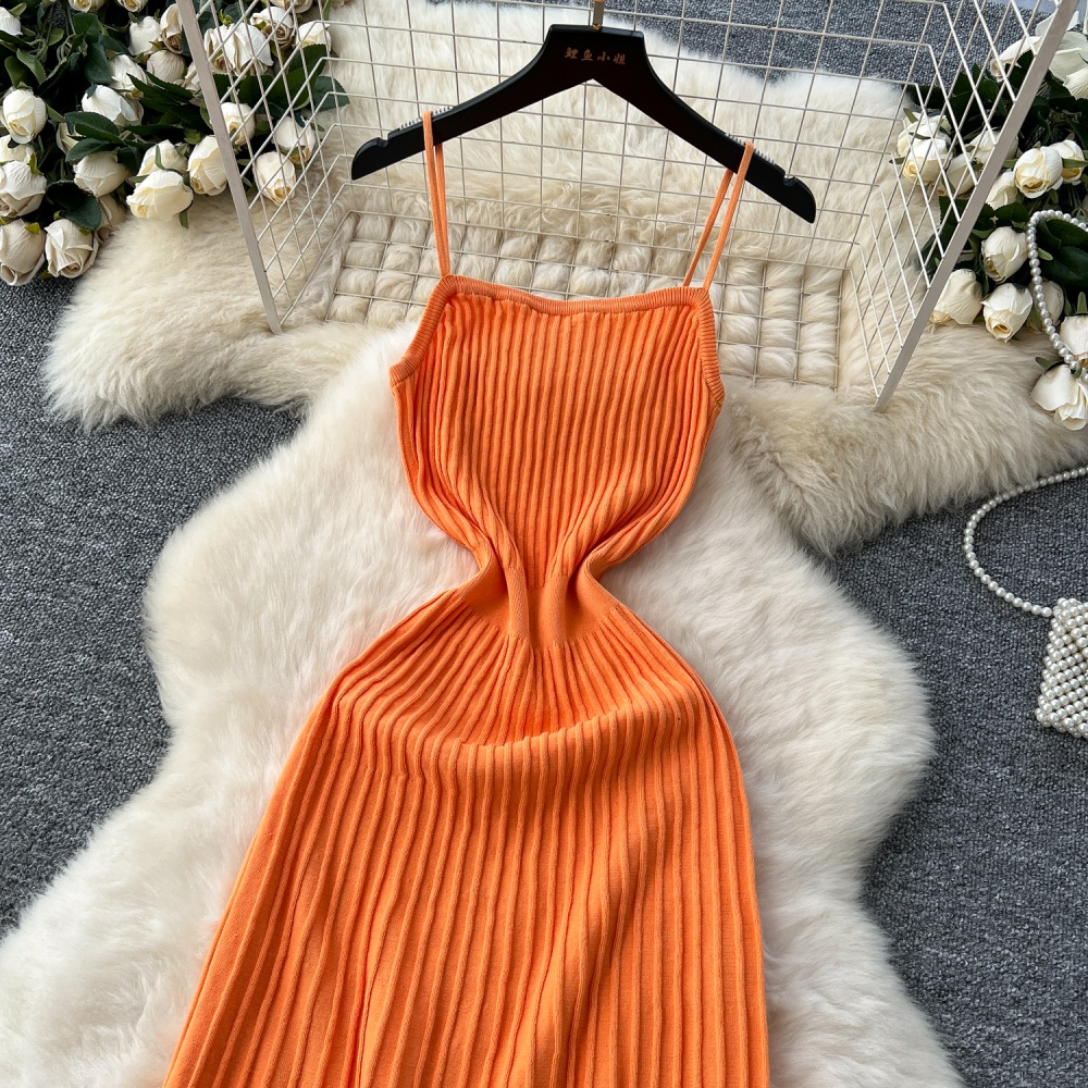 Slim temperament long dress knitted dress for women