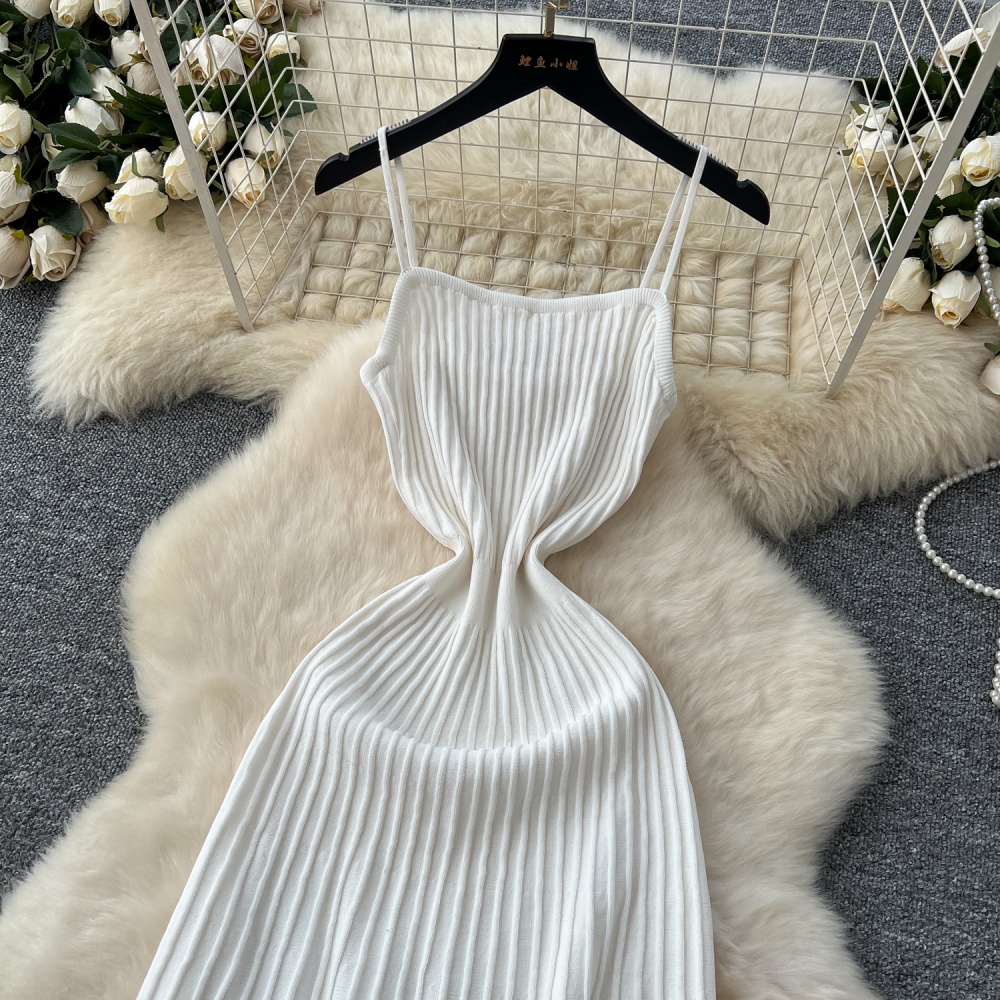 Slim temperament long dress knitted dress for women