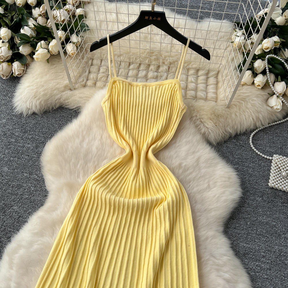 Slim temperament long dress knitted dress for women