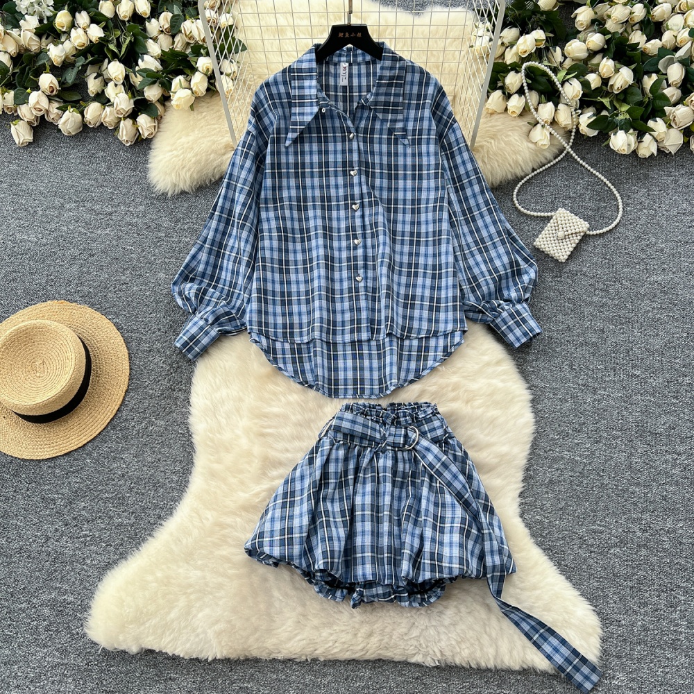 Korean style bud skirt loose shirt a set for women