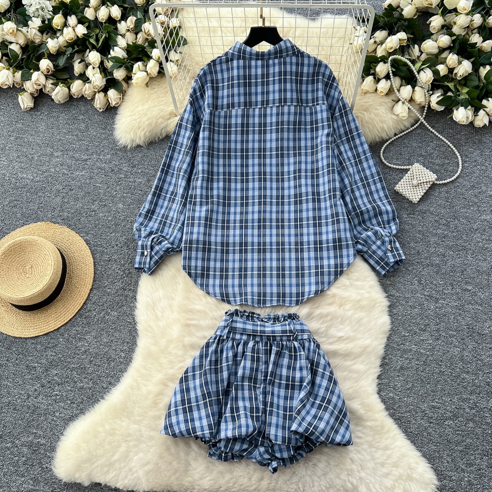 Korean style bud skirt loose shirt a set for women