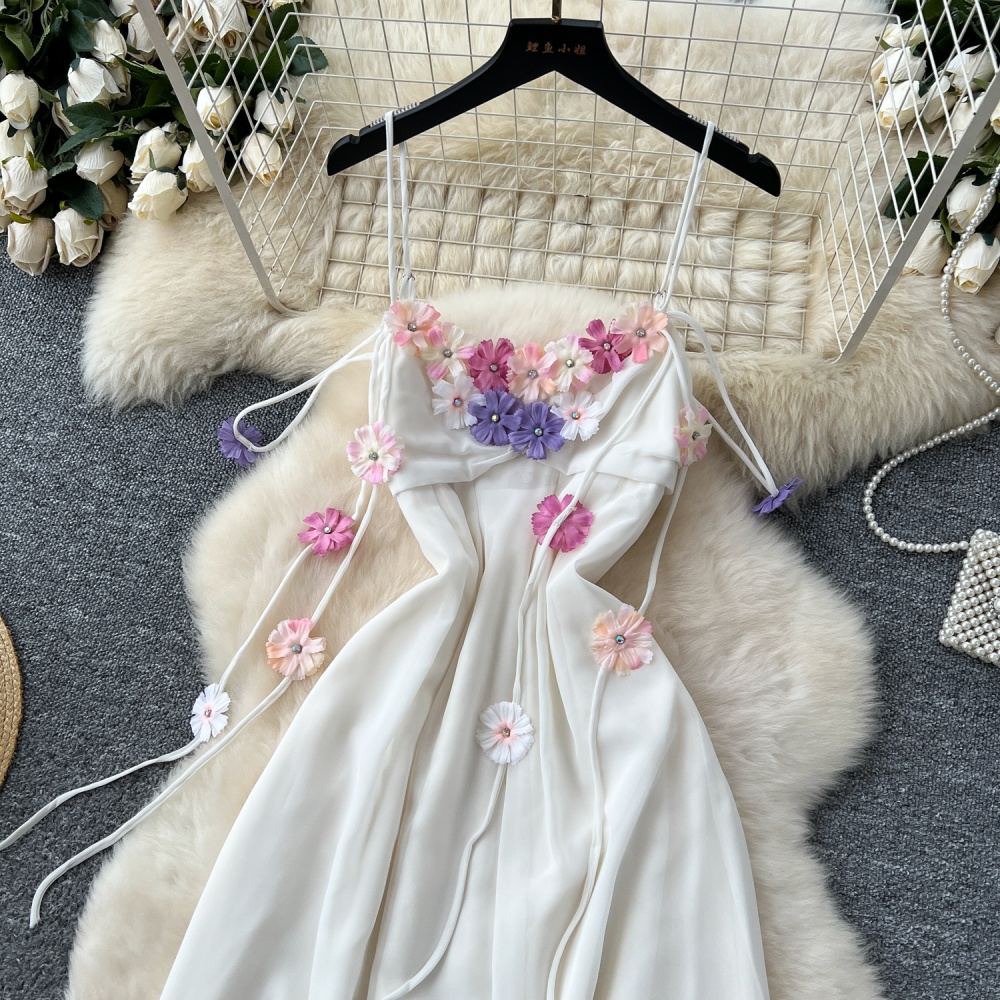 Chiffon high waist lady dress colors sling long dress