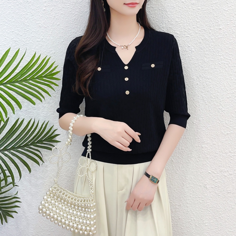 Spring and summer spring tops short sleeve sweater for women