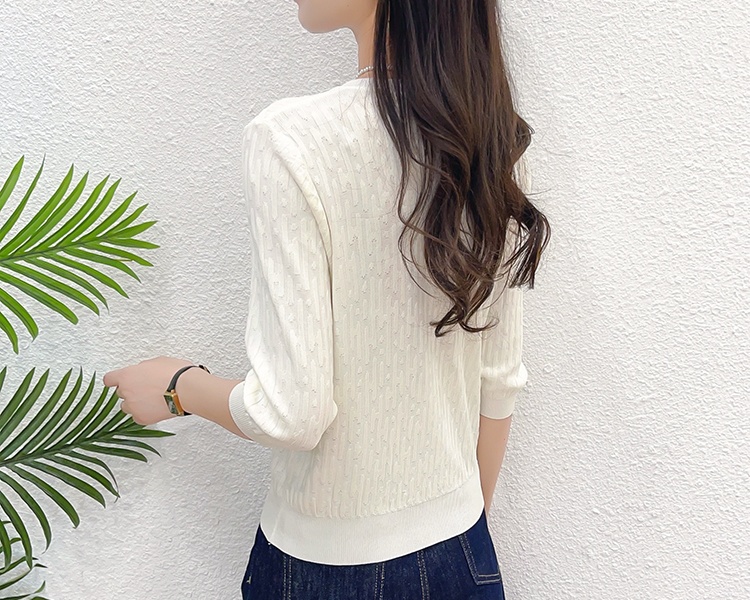 Spring and summer spring tops short sleeve sweater for women