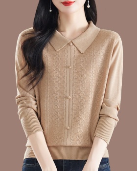 Knitted Western style bottoming shirt silk tops for women