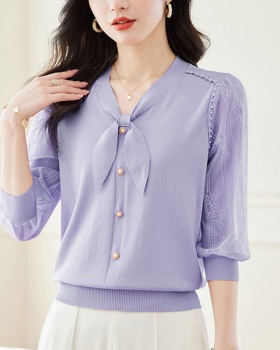 Spring ice silk T-shirt short sleeve tops for women