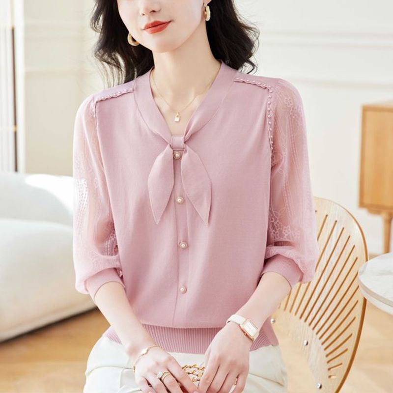 Spring ice silk T-shirt short sleeve tops for women