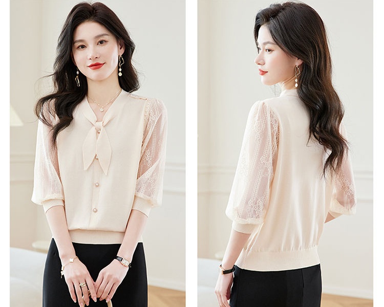 Spring ice silk T-shirt short sleeve tops for women