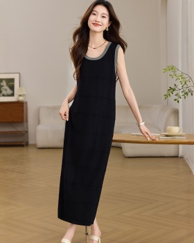 Summer drape slim dress ice silk sleeveless vest for women