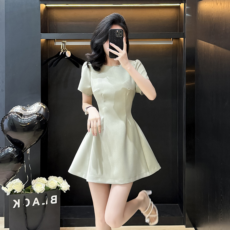 Slim temperament dress green formal dress for women