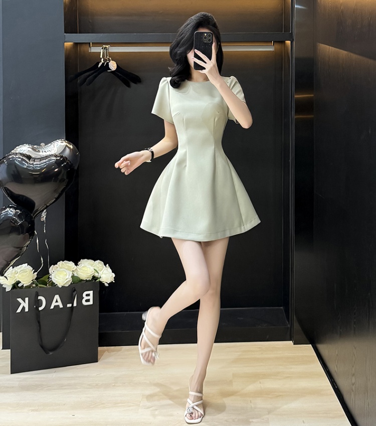 Slim temperament dress green formal dress for women