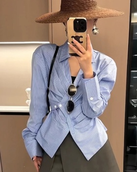 Spring and autumn irregular tops unique shirt for women