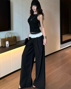 Loose Casual vest sexy suit pants 2pcs set for women