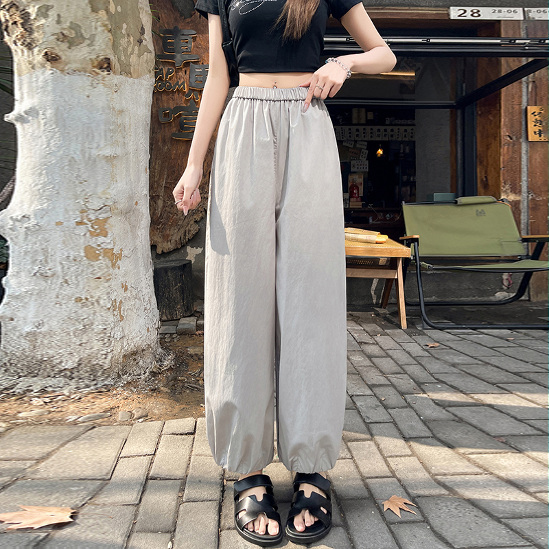 Casual carrot pants high waist nine pants for women