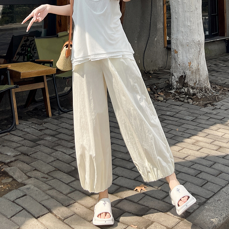 Casual carrot pants high waist nine pants for women