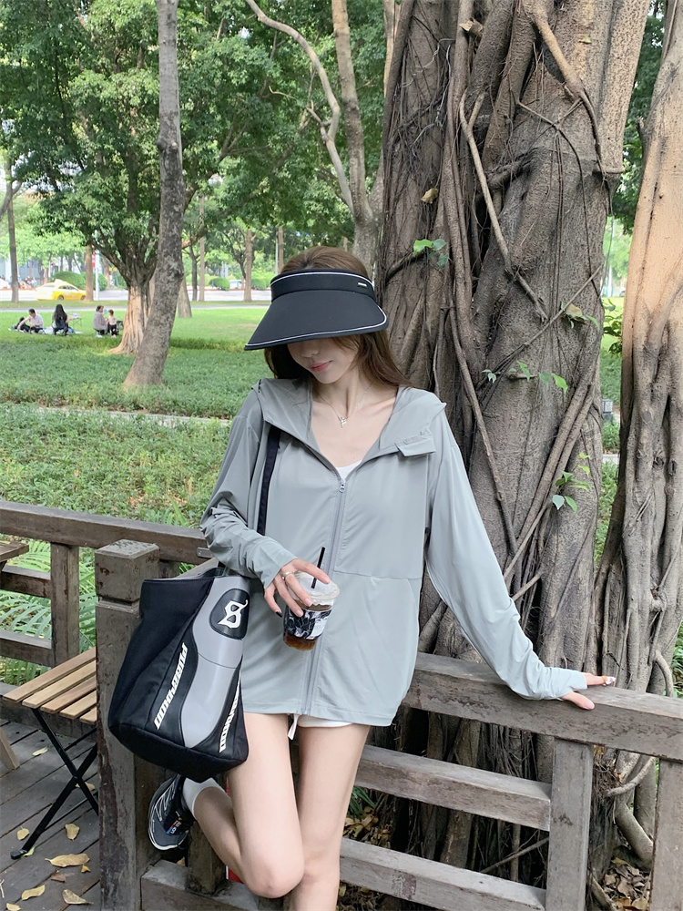 Summer ice silk sun shirt thin couples coat for women