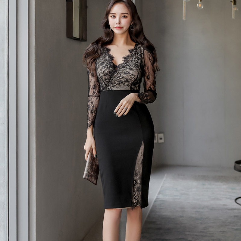 Fashion Korean style package hip bottoming dress