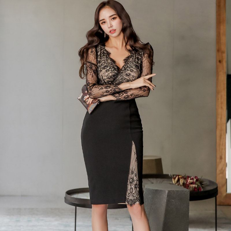 Fashion Korean style package hip bottoming dress