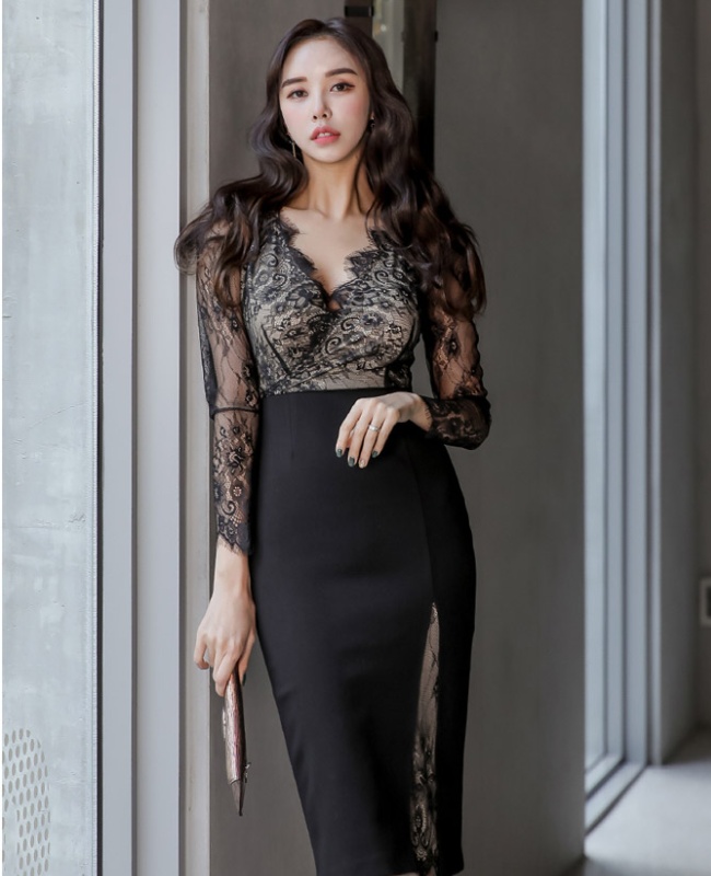 Fashion Korean style package hip bottoming dress