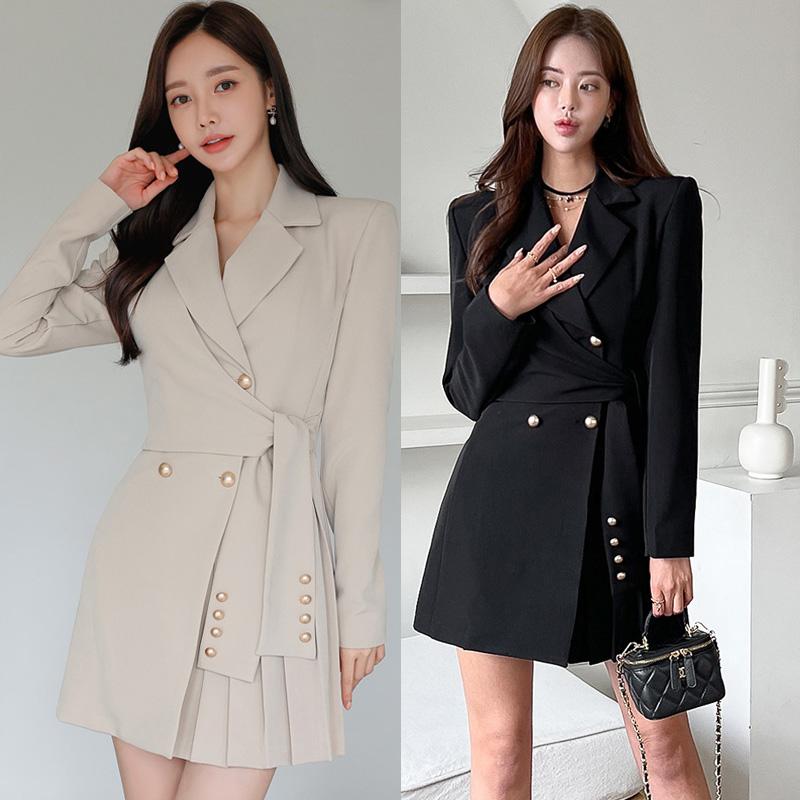 Crimp frenum Korean style coat temperament slim dress