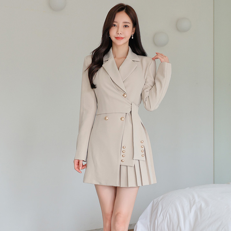 Crimp frenum Korean style coat temperament slim dress