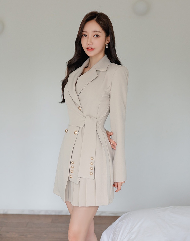 Crimp frenum Korean style coat temperament slim dress