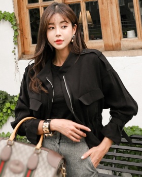 Slim Korean style drawstring pinched waist jacket